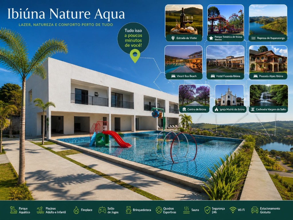 Ibiúna Nature Aqua — lazer, natureza e conforto perto de tudo