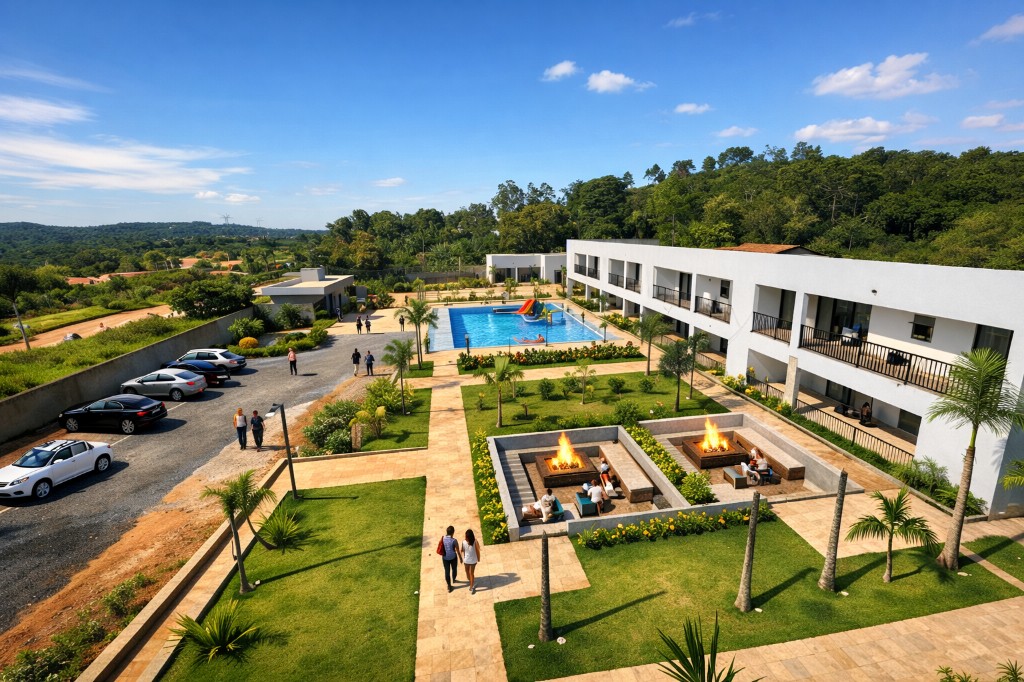 Vista aérea do empreendimento